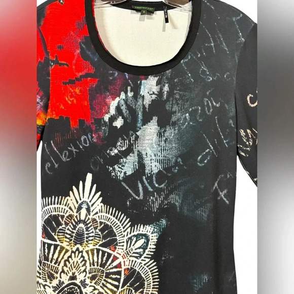 NWOT, Tricotto, Boho-Chic Patterned Sweater, Small, Black - Picture 4 of 7